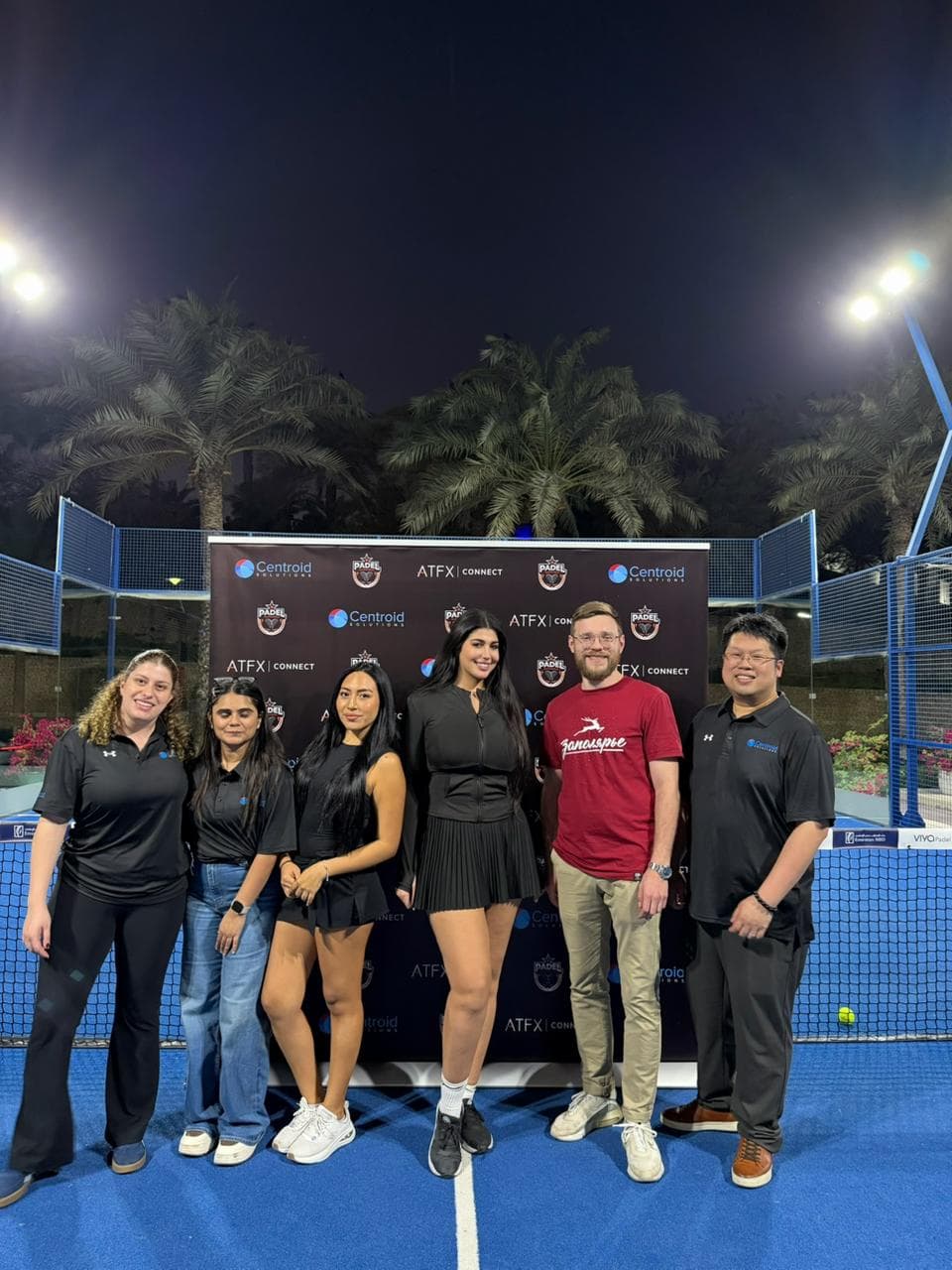 Participants at the Centroid Solutions and ATFX Connect padel tournament in Dubai