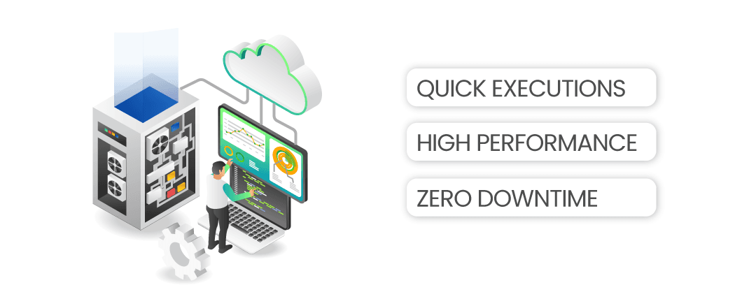 Network performance graphic for brokerage infrastructure and server hosting